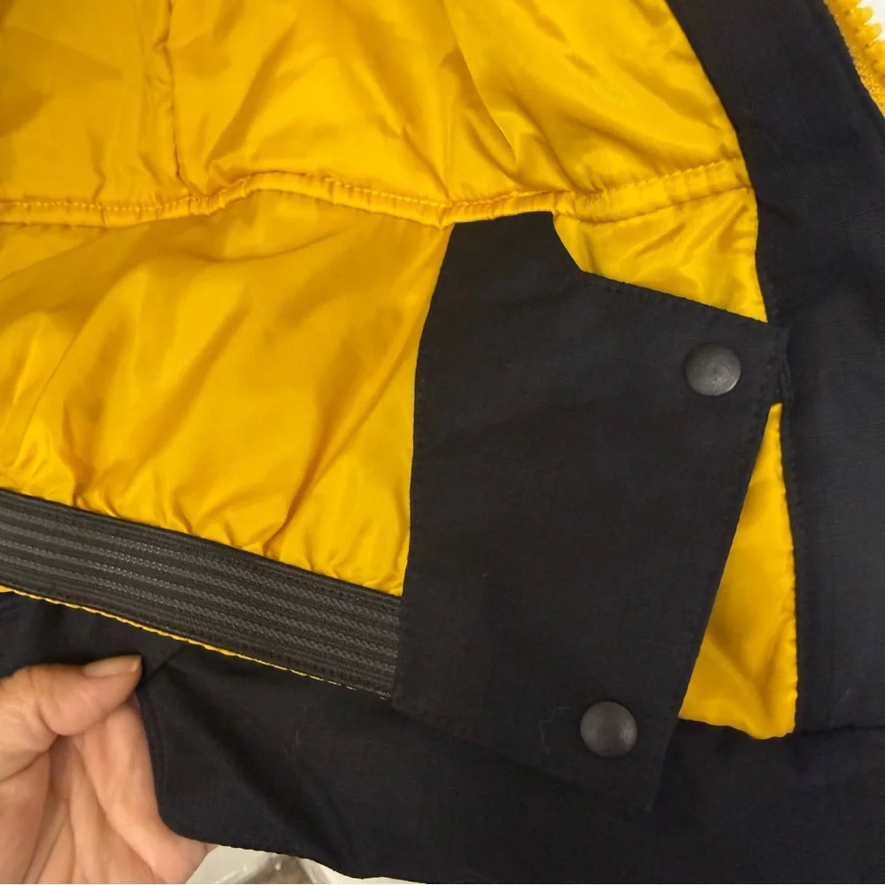 Obermeyer Gage Insulated Teen Ski Jacket Coat‎ Black Yellow Kids Sz Medium 10-12